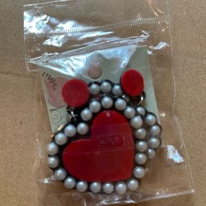 Big red heard hip hop punk earring